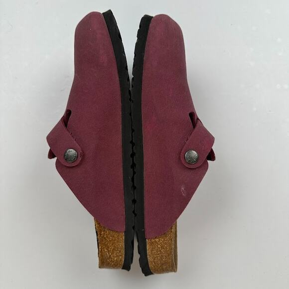Birkenstock Birkis Boston Clog Womens 38EU 7US Burgundy Slip On Mule Comfort - Picture 7 of 11